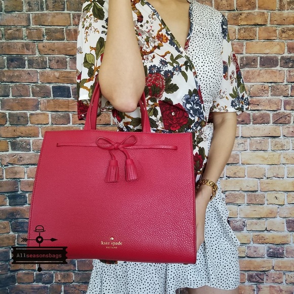 🔽 Kate spade large Isobel Hayes Street Rosso Bag - Picture 2 of 8